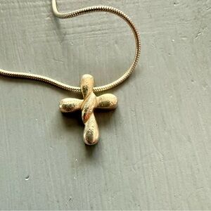 Bayanihan 925 Sterling Silver Cross Pendant Necklace VINTAGE